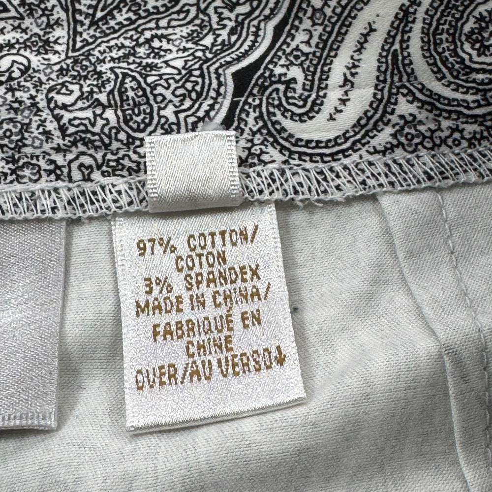 NWOT Dana Buchman Paisley Pants Womens 8 Black White Straight Leg Luxury Trouser - Picture 11 of 15